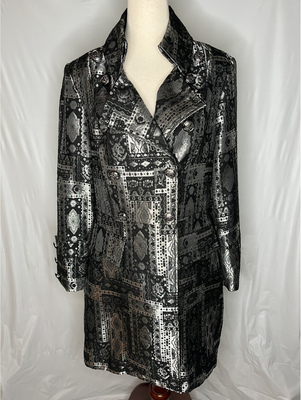 NWT Christopher & Banks Women's Black/Gray Coat Size Medium